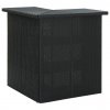 Rohový barový stolek černý 100 x 50 x 105 cm polyratan