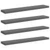Plovoucí nástěnné police 4 ks lesklé šedé 120x23,5x3,8 cm MDF 323801