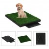 Toaleta pro psy s nádobou a umělou trávou zelená 63x50x7 cm WC