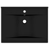 Luxusní umyvadlo otvor na baterii matné černé 60x46 cm keramika 147030