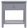 Noční stolek šedý 40 x 29 x 42 cm dřevo pavlovnie 284050
