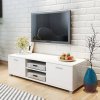 TV stolek bílý s vysokým leskem 140 x 40,5 x 35 cm 243043