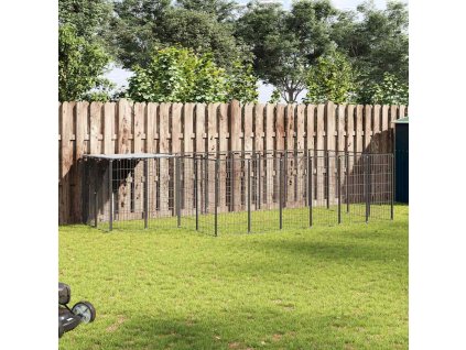 Koterec pre psy čierny 8,47 m² oceľ 3082206