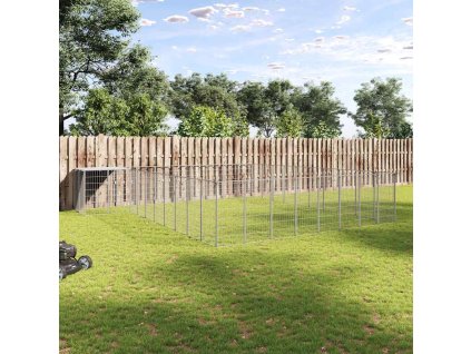 Koterec pre psy strieborný 25,41 m² oceľ 3082246