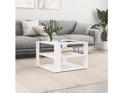 Konferenčný stolík biely 58x58x40 cm kompozitné drevo 834245