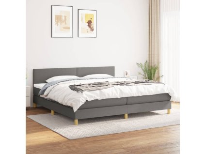 Boxspring posteľ s matracom tmavosivá 200x200 cm látka 3140482