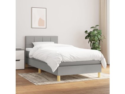 Boxspring posteľ s matracom bledosivý 100x200 cm látka 3140593