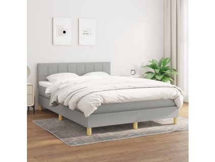 Boxspring posteľ s matracom bledosivá 140x200 cm látka 3140617