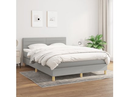 Boxspring posteľ s matracom bledosivá 140x200 cm látka 3140697