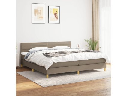 Boxspring posteľ s matracom sivohnedý 200x200 cm látka 3140725