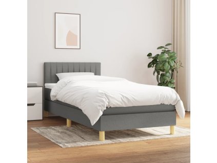 Boxspring posteľ s matracom tmavosivá 90x200 cm látka 3140746