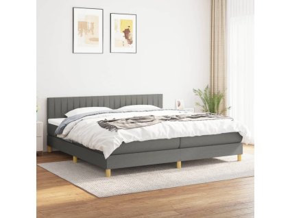 Boxspring posteľ s matracom tmavosivá 200x200 cm látka 3140802