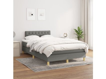 Boxspring posteľ s matracom tmavosivý 120x200 cm látka 3140842