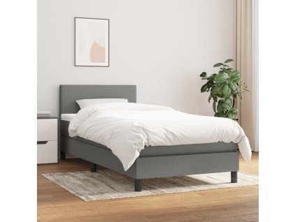 Boxspring posteľ s matracom tmavosivá 100x200 cm látka 3139874
