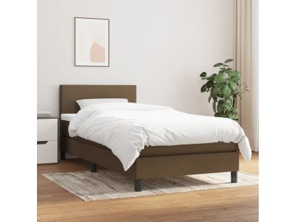 Boxspring posteľ s matracom tmavohnedá 100x200 cm látka 3139876