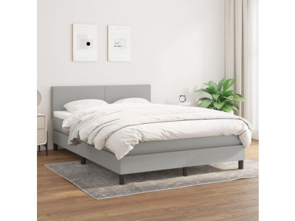 Boxspring posteľ s matracom bledosivá 140x200 cm látka 3139897