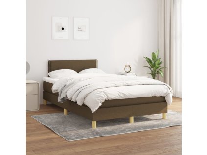 Boxspring posteľ s matracom tmavohnedá 120x200 cm látka 3140524