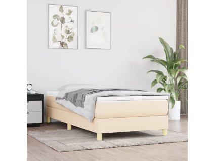 Boxspring posteľ s matracom krémová 100x200 cm látka 3144156