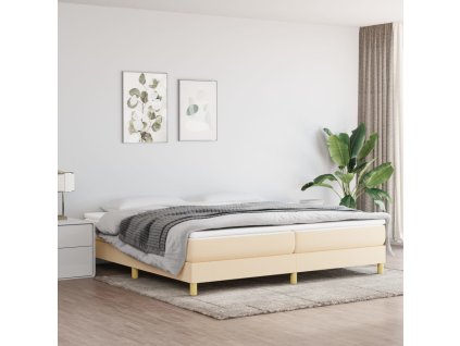 Boxspring posteľ s matracom krémová 200x200 cm látka 3144204
