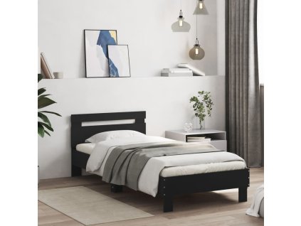 Posteľný rám s čelom čierny 75x190 cm kompozitné drevo 838569