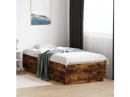 Posteľný rám dymový dub 90x200 cm borovicový masív 3209727