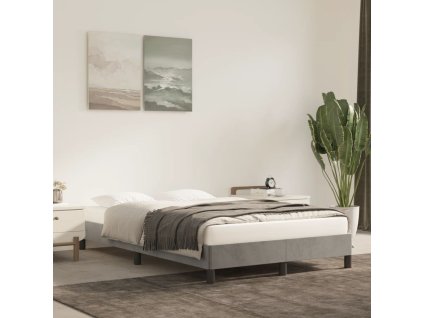 Posteľ bez matracom svetlosivá 120x190 cm zamat 379502