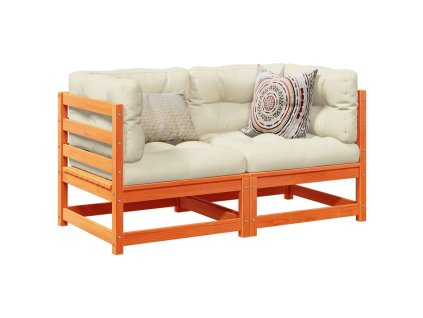 2-dielna záhradná sedacia súprava vankúše voskovohnedá borovica 3295827