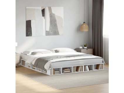 Posteľný rám biely 200x200 cm kompozitné drevo 3280447