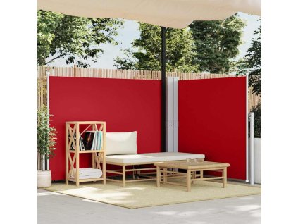 Zaťahovacia bočná markíza, červená 140x1000 cm 48489