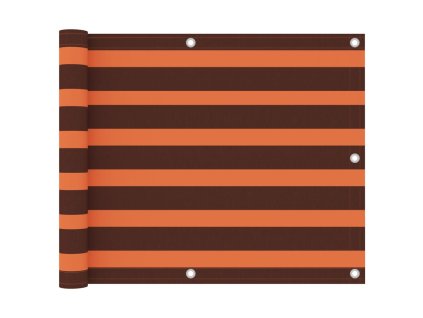 Balkónová markíza, oranžová a hnedá 75x600 cm, oxfordská látka 134927