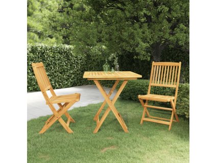 3-dielna skladacia záhradná jedálenská súprava masívne akáciové drevo 3058258