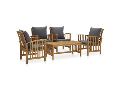 5-dielna záhradná sedacia súprava s podložkami, akáciový masív 3057982