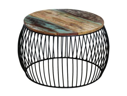 Konferenčný stolík, okrúhly, recyklovaný masív 68x37 cm 243300