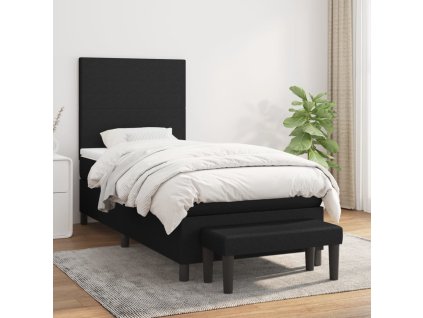 Posteľný rám boxspring s matracom čierny 90x200 cm látka 3136407