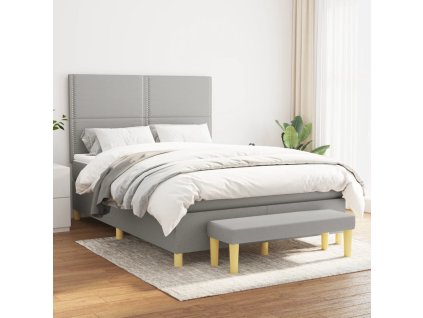 Boxspring posteľ s matracom bledosivý 140x190 cm látka 3137069