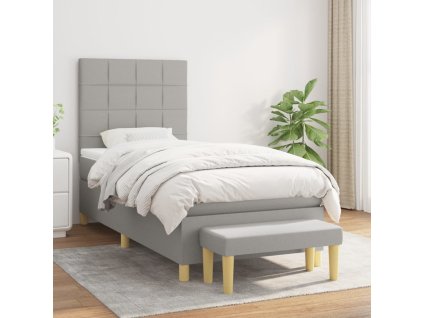 Boxspring posteľ s matracom bledosivý 100x200 cm látka 3137133