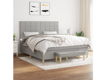 Boxspring posteľ s matracom svetlosivá 100x200 cm látka 3137165