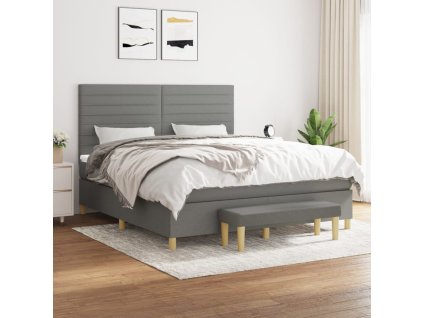 Boxspring posteľ s matracom tmavosivá 180x200 cm látka 3137254