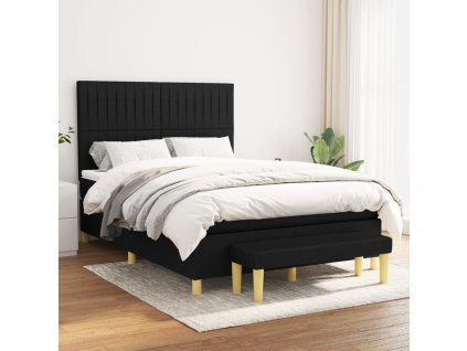 Boxspring posteľ s matracom čierny 140x190 cm látka 3137311