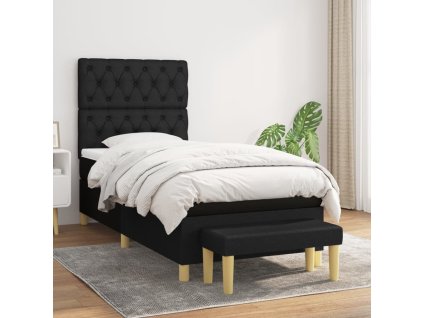 Posteľný rám boxspring s matracom čierny 80x200 cm látka 3137351