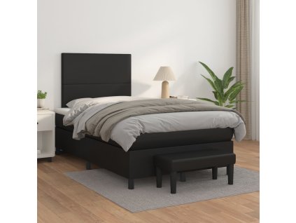 Boxspring posteľ s matracom čierna 120x200 cm umelá koža 3137533
