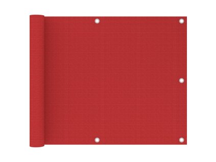 Balkónová markíza, červená 75x600 cm, HDPE 311007