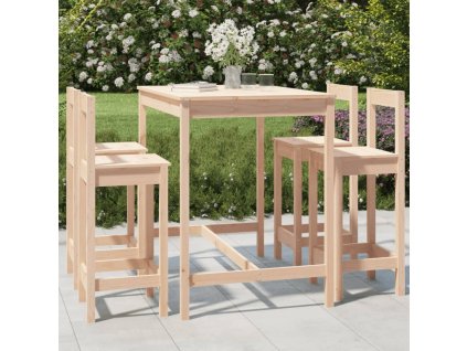 5-dielna záhradná barová súprava borovicový masív 3154750