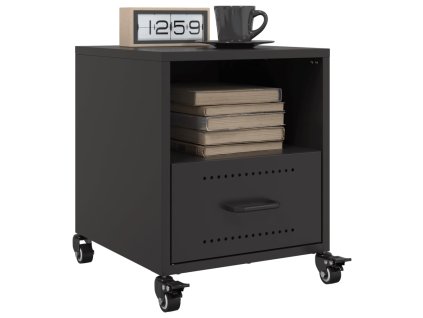 Nočné stolíky 2 ks čierne 36x39x43,5 cm oceľ 846705