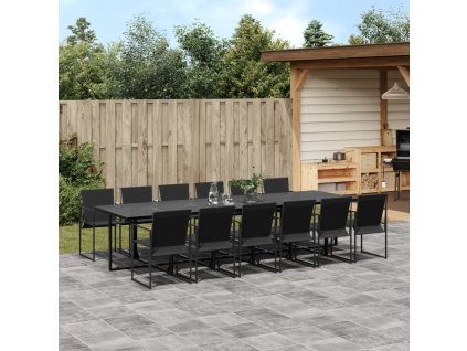 13-dielna záhradná jedálenská súprava čierna textilén 3295122
