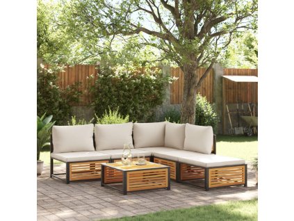 6-dielna záhradná sedacia súprava s vankúšmi akáciový masív 3214929