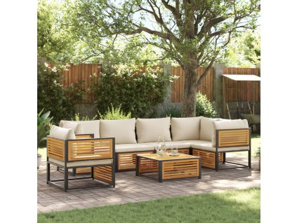 7-dielna záhradná sedacia súprava s podložkami akáciový masív 3214915