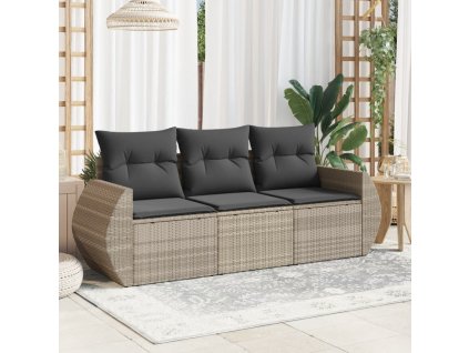 3-dielna záhradná sedacia súprava s vankúšmi polyratanová 3253399