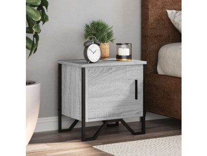 Nočný stolík sivý sonoma 40x30x40 cm kompozitné drevo 848520