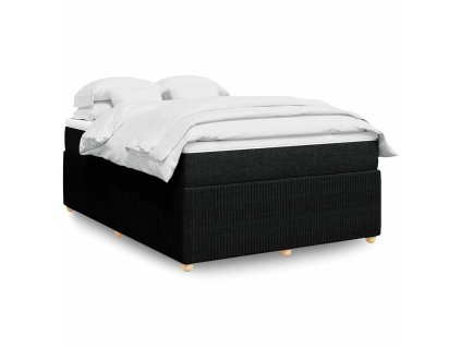 Boxspring posteľ s matracom čierny 140x190 cm látka 3285569